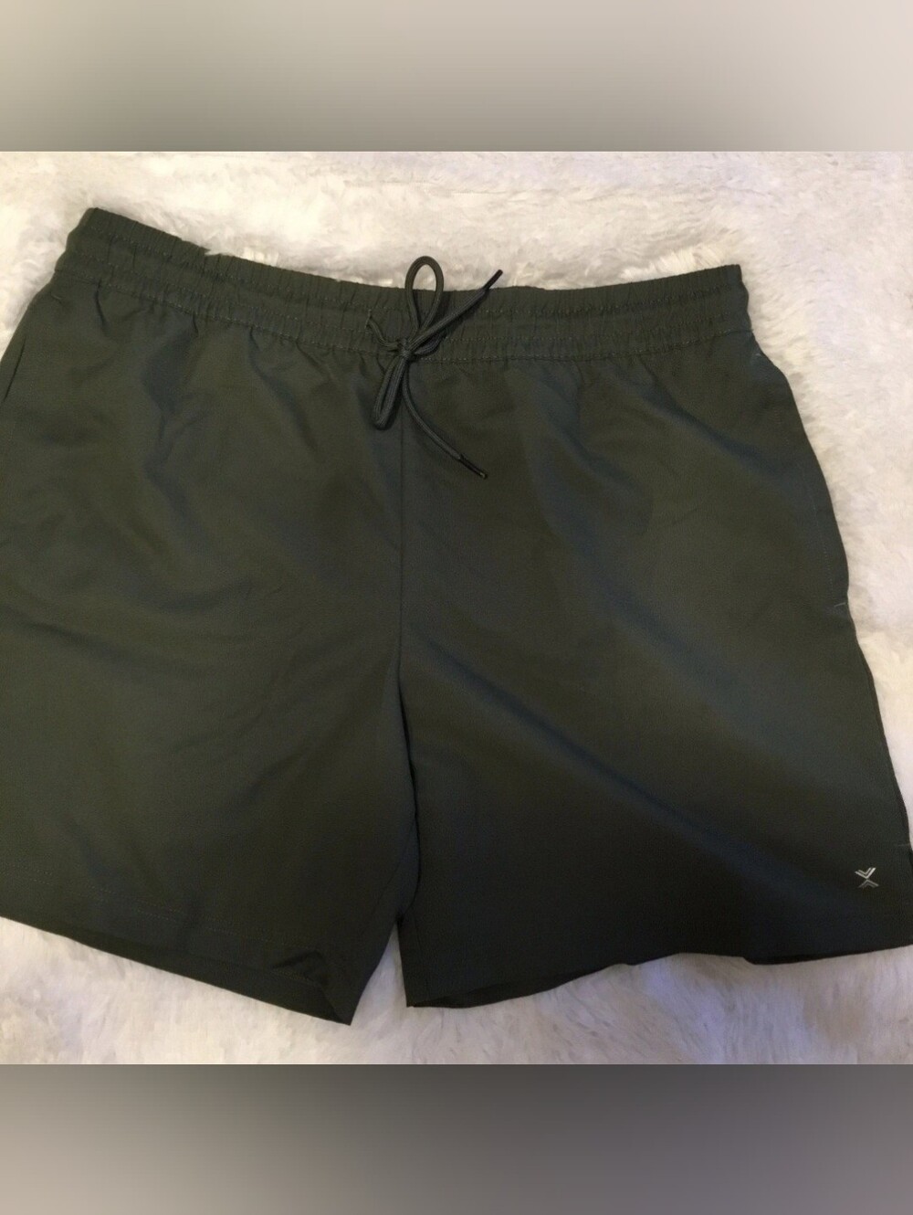 Xersion Mens Athletic Shorts Sz L Drawstring Olive Green Quick Dry Lightweight